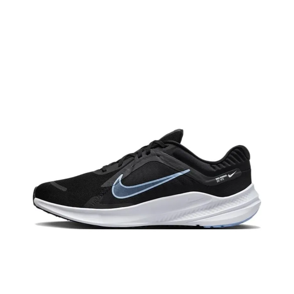 Nike Quest 5 Амортизаторы Шок-Прочный Устойчивый к Износу Дышащий Низкий Топ Повседневные Беговые Кроссовки Мужские Черные