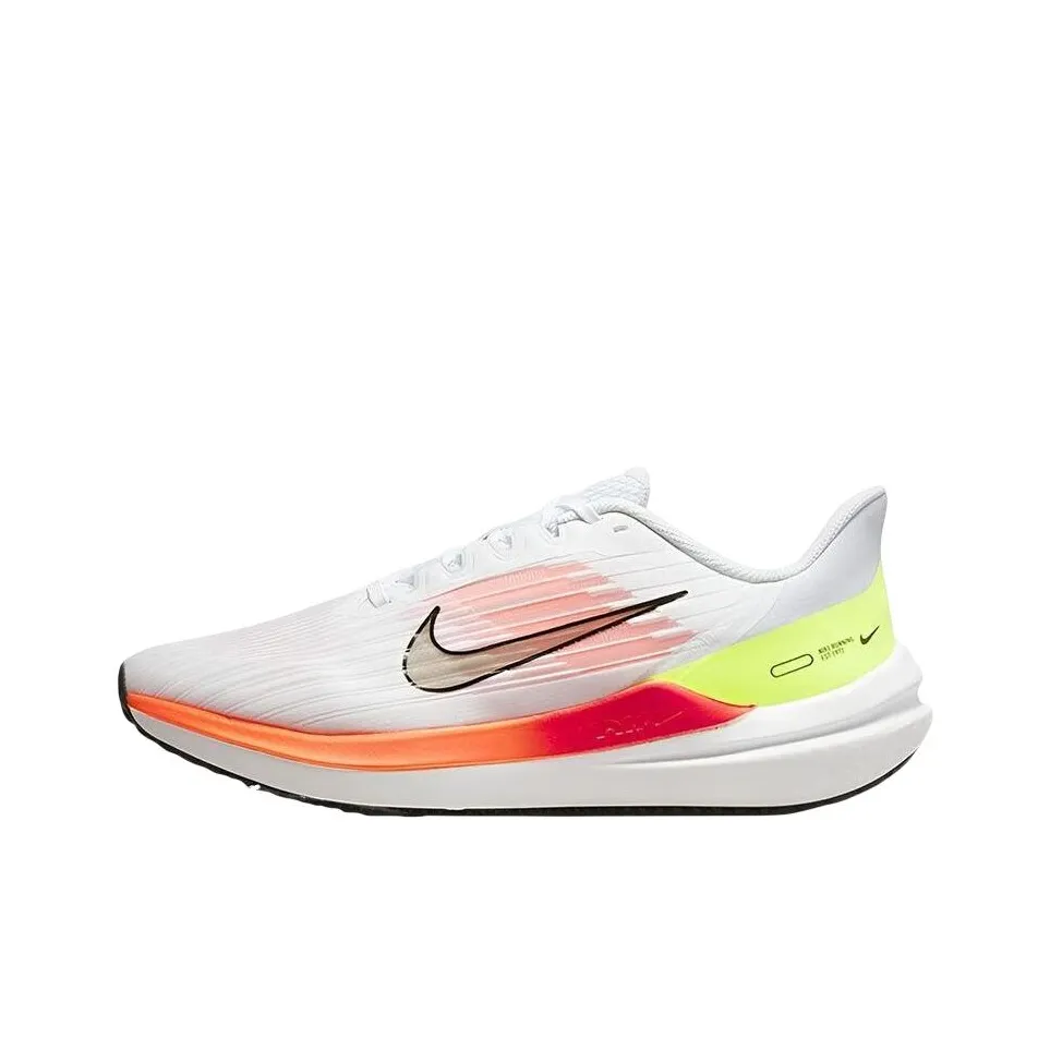 Nike Winflo 9 Low Топ Повседневные Тренировочные Беговые Кроссовки Мужские Белый Оранжевый