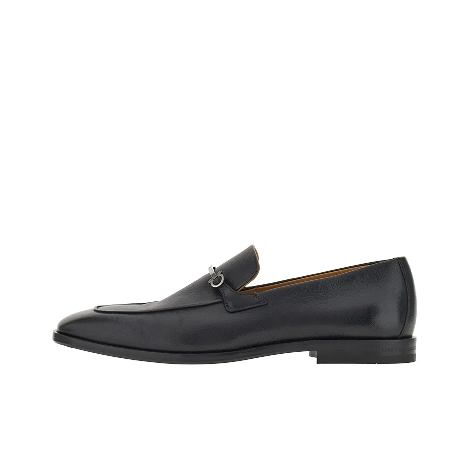 FERRAGAMO Gancini plaque Leather Loafers