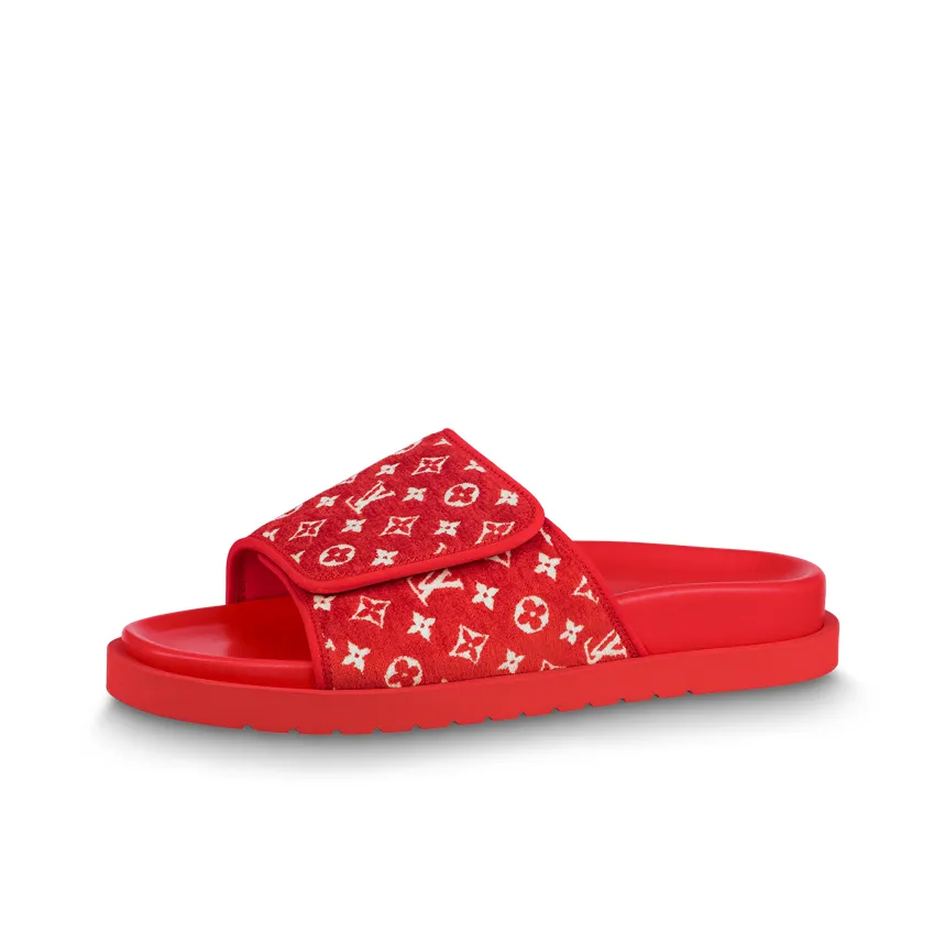 LOUIS VUITTON Miami Slide Slippers Men's Red