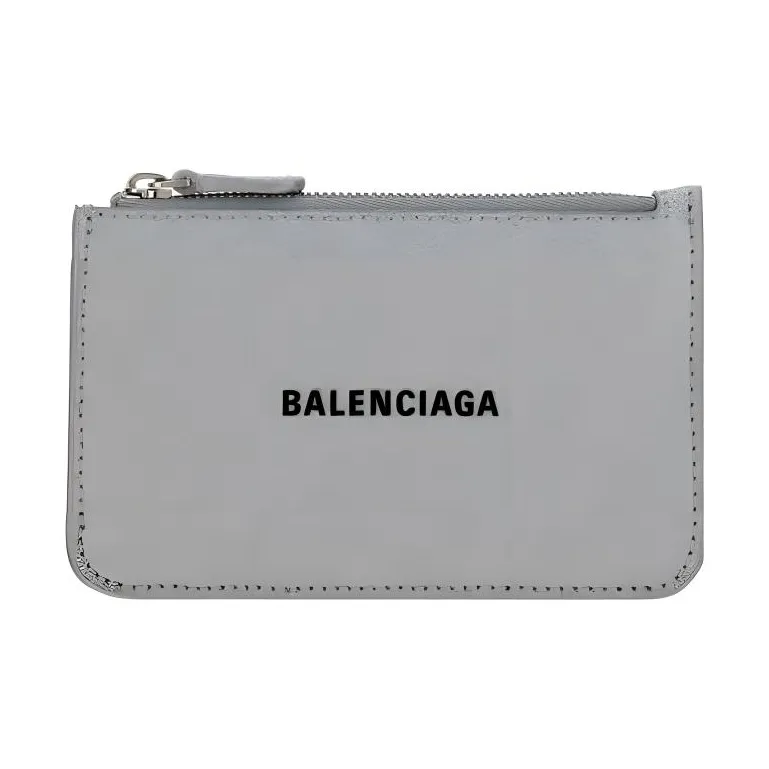 Balenciaga Leather Card Holder Card Holder Women's Silver/Black