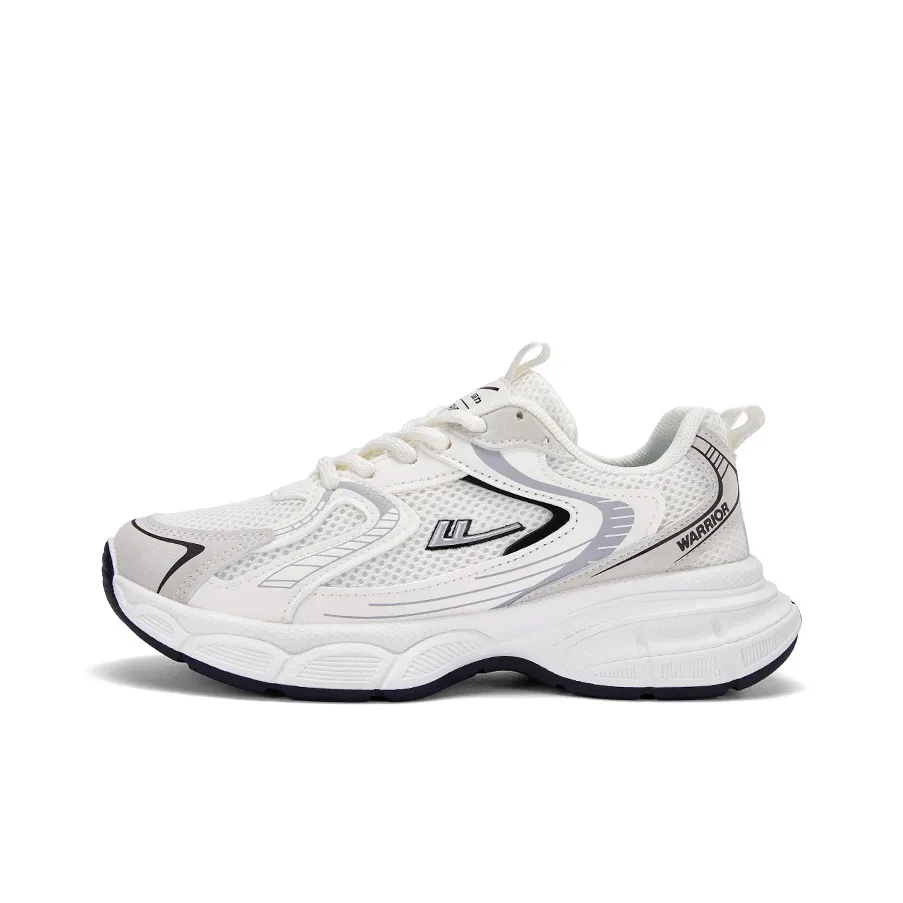 Warrior Casual Versatile Breathable Platform Height Increasing Trendy Fashion Low Top Chunky Sneakers Women's White
