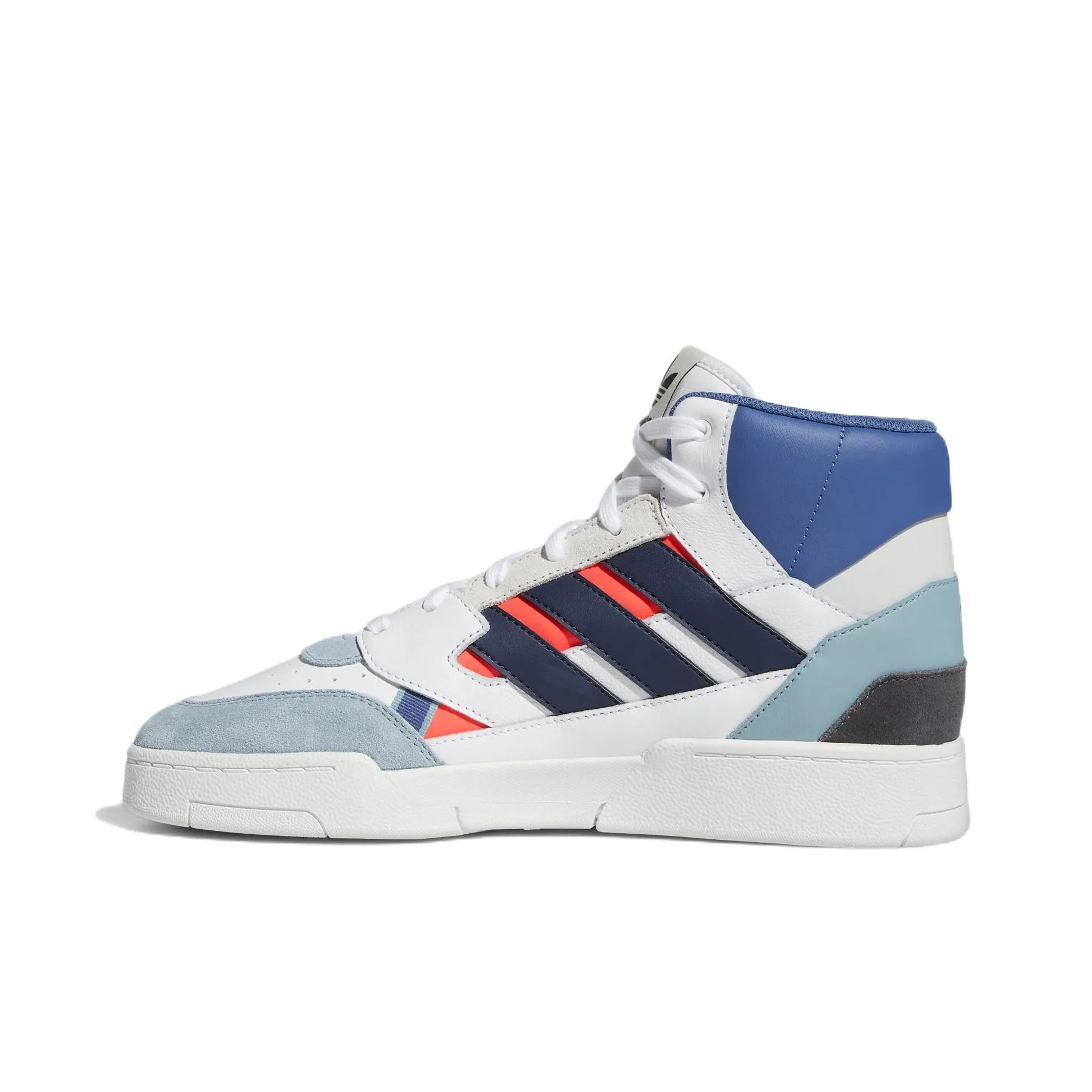 Adidas Originals Drop Step Slip-Resistant Abrasion-Resistant High Top Skateboard Shoes Unisex White Blue Adidas Originals Drop Step Slip-Resistant Abrasion-Resistant Высокие Кроссовки для Скейтбординга Унисекс Белый Синий