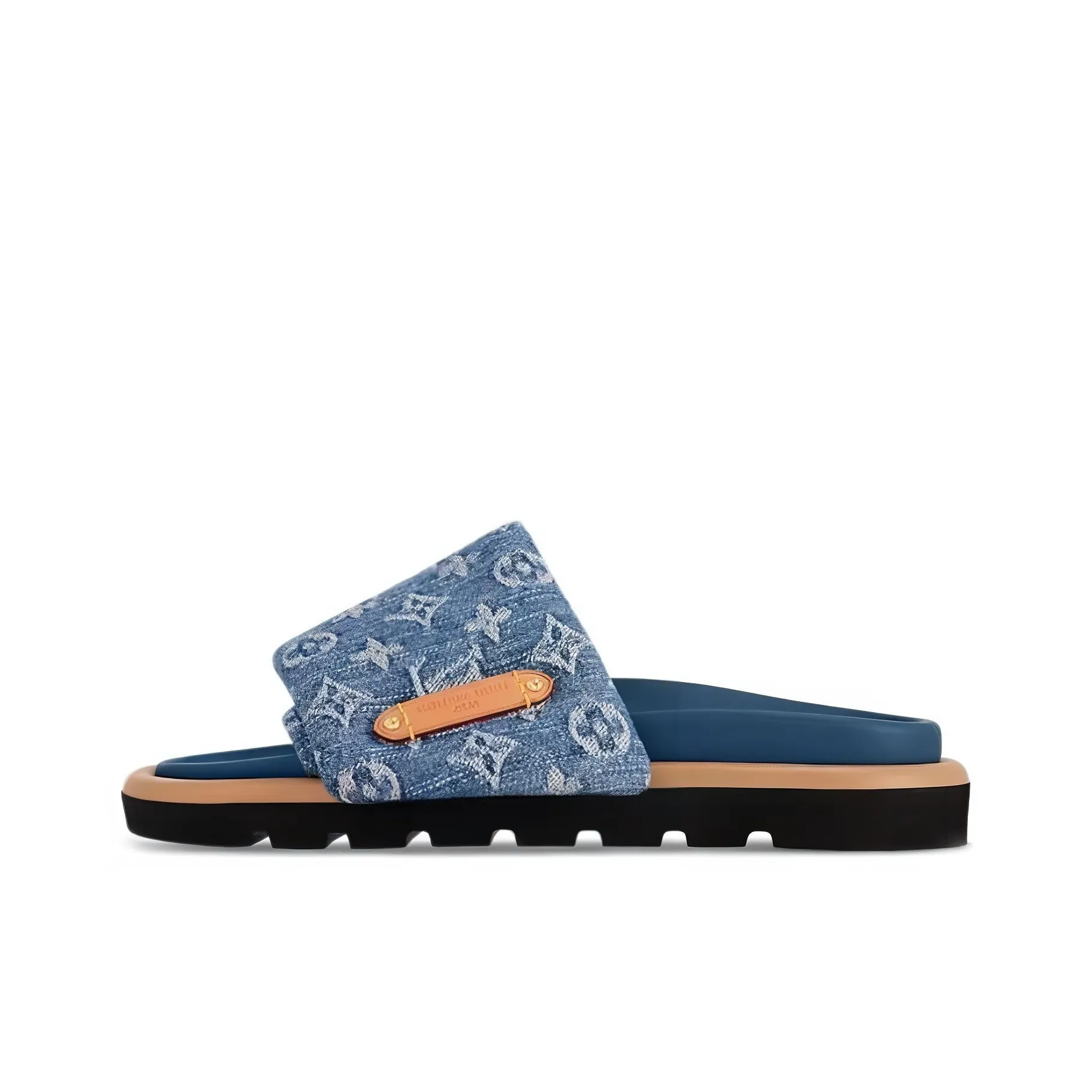 LOUIS VUITTON Pool Pillow Comfort Slide Slippers Women's Blue