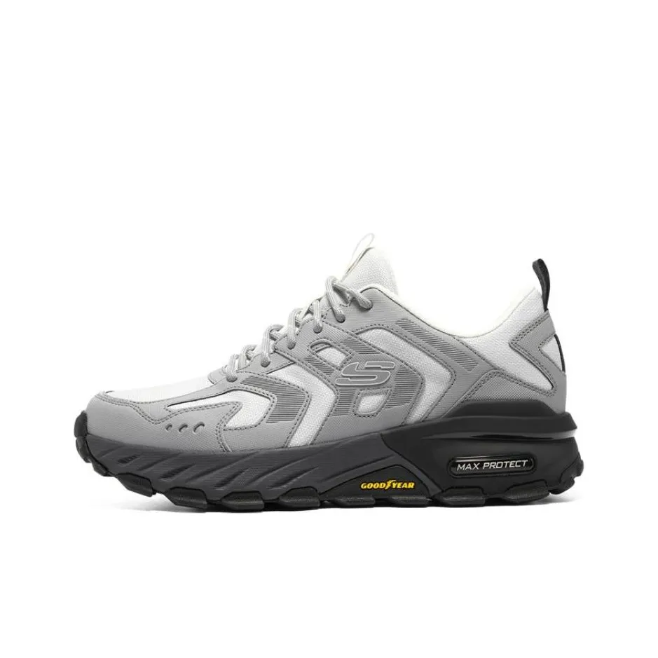 Skechers Max Protect Low Top Casual Shoes Men's White Gray