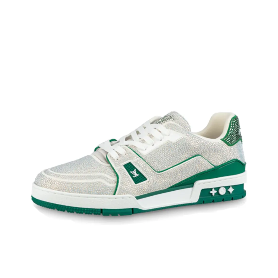 LOUIS VUITTON Trainer Sneakers 'Crystals White And Green'