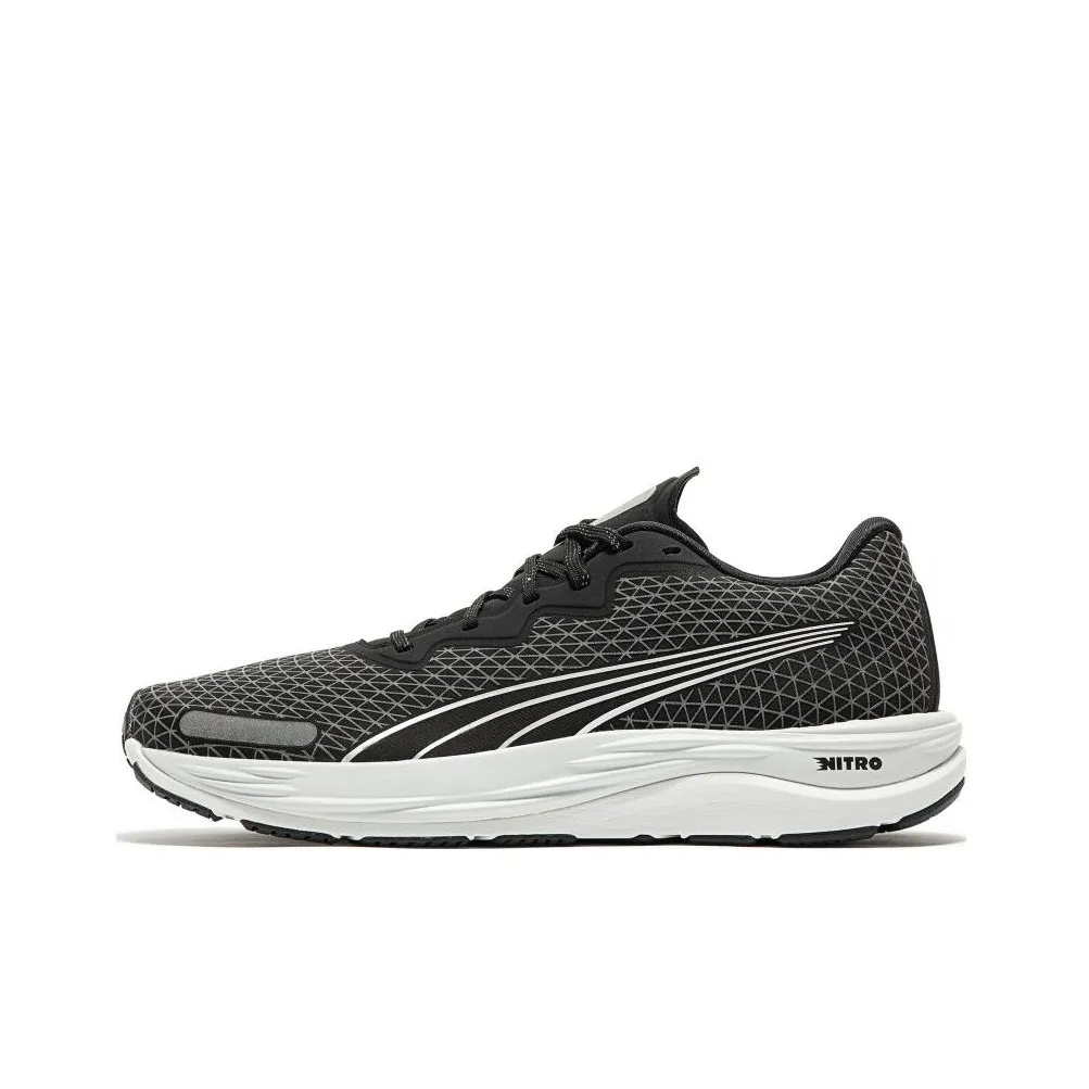 PUMA Velocity Nitro 2 Slip-resistant Abrasion-resistant Low Top Training Running Shoes Men's Black White