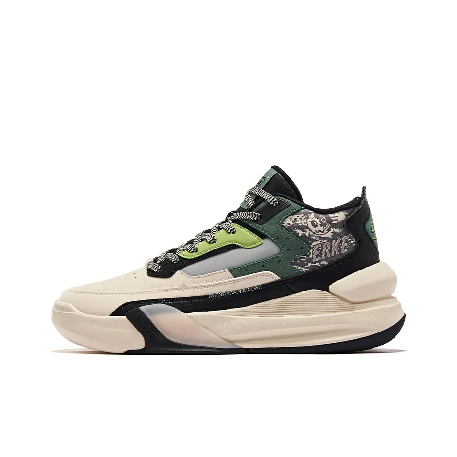 Erke Battery Panda противоскользящие устойчивые к истиранию низкий топ кроссовки для скейтбординга мужские теплые лен сосновый морозный зеленый