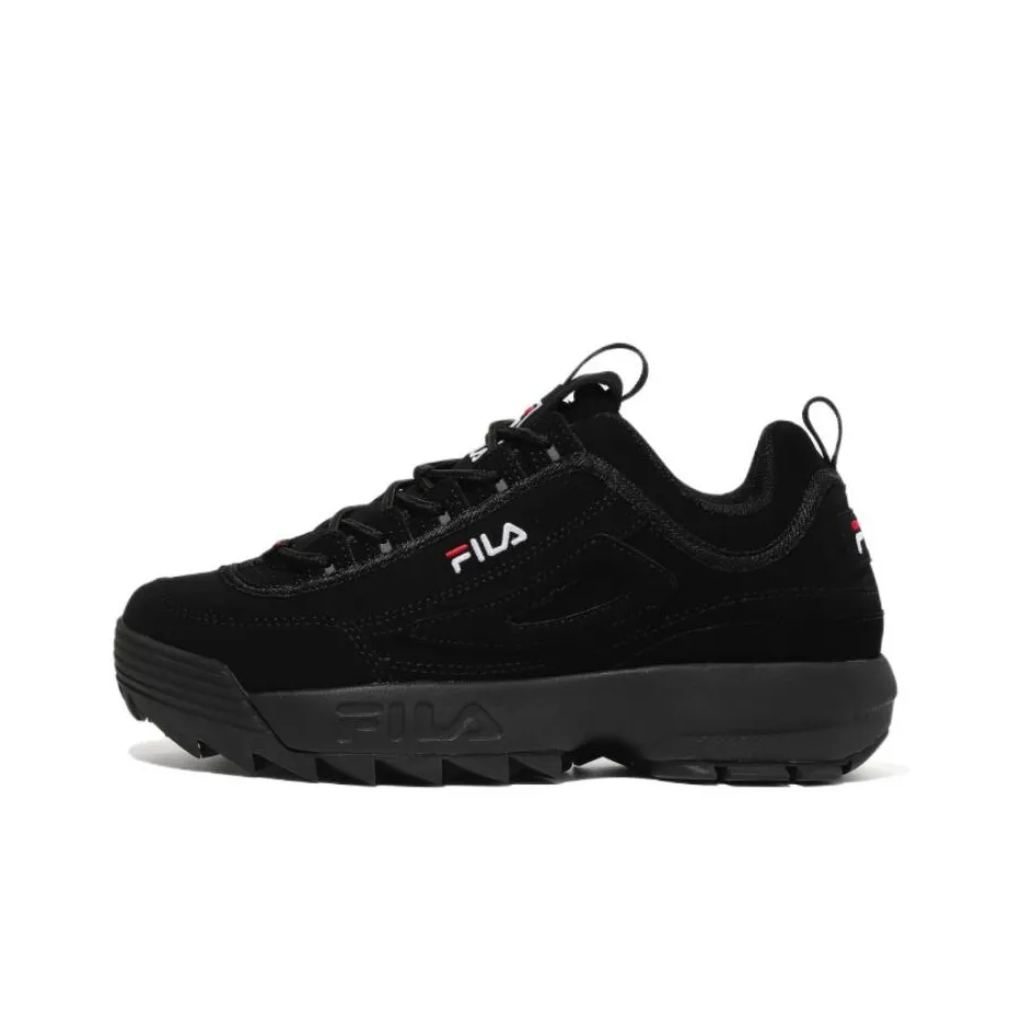 FILA Disruptor 2 1998 Low Top Casual Shoes Unisex All Black Korean Style