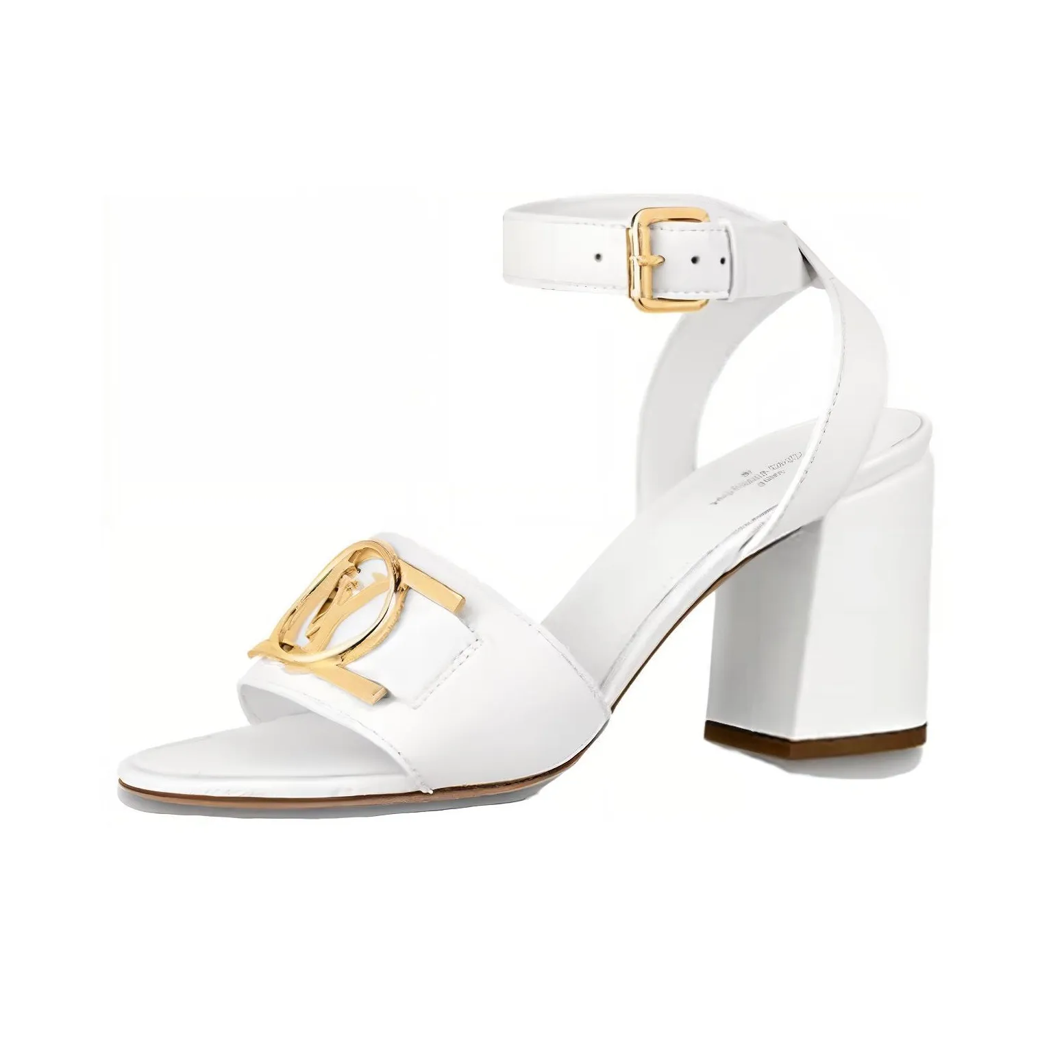 LOUIS VUITTON Lock It One Strap Sandals Women's White