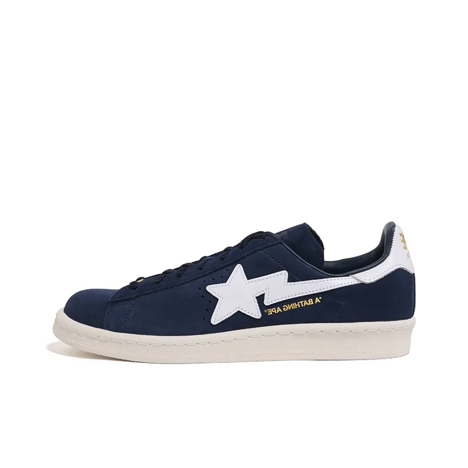 Adidas Originals x A BATHING APE Campus 80 Casual Skateboard Shoes Unisex Midnight Blue
