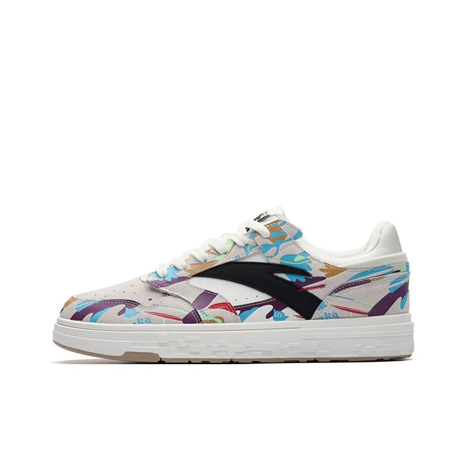 Anta Wear resistant And Lightweight Low Top Skateboard Shoes Men's White Blue Purple