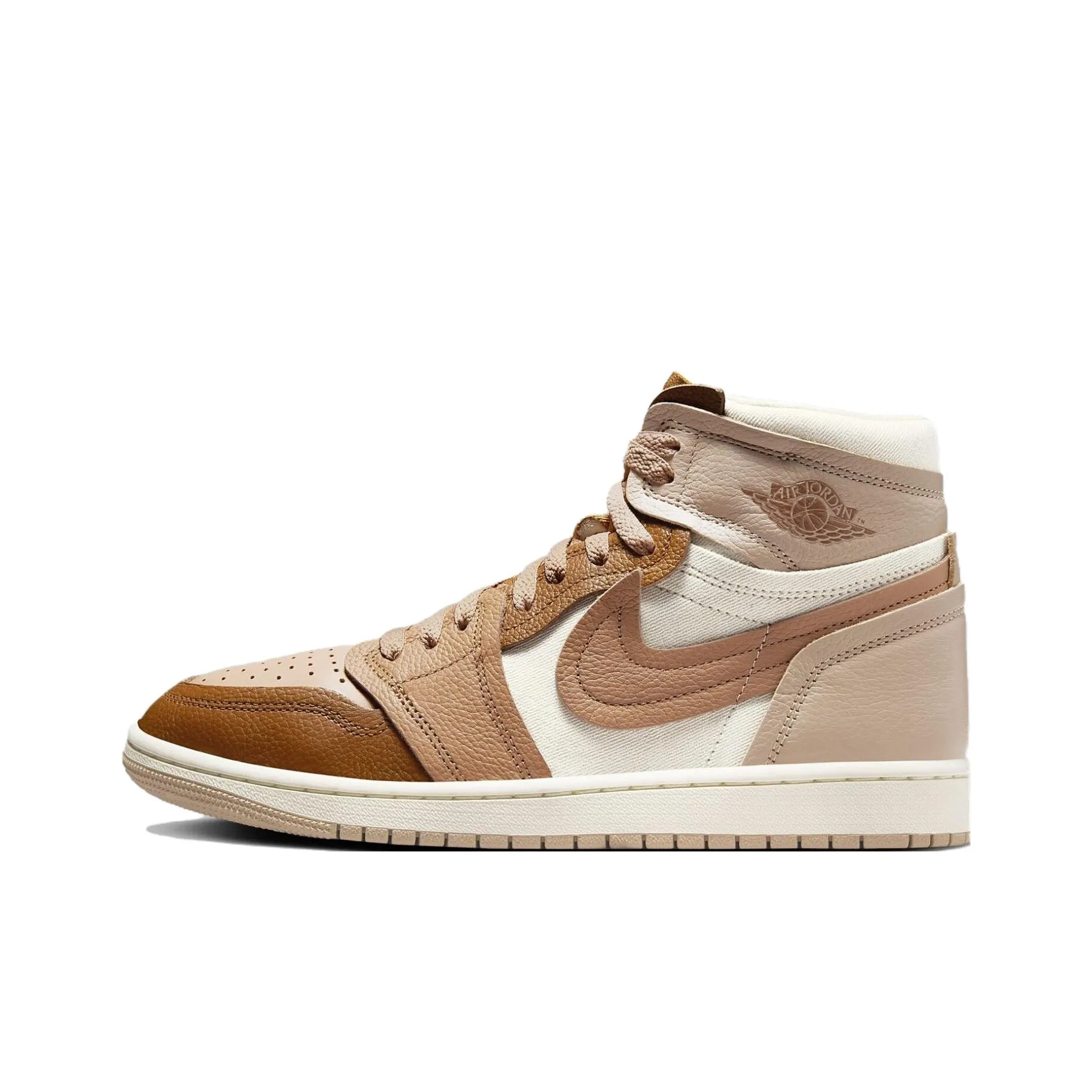 Jordan Air Jordan 1 High Топ Винтажные Баскетбольные Кроссовки Женские Коричнево-бежевые