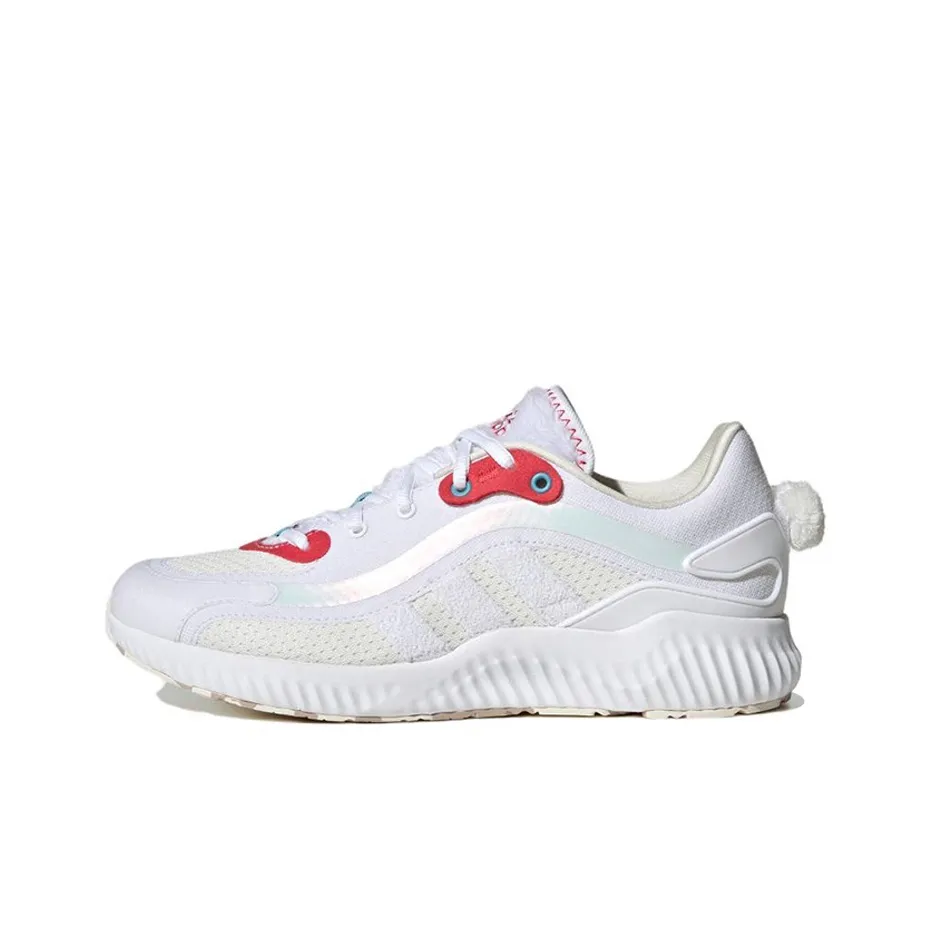 Adidas Jelly Bounce Slip-resistant Abrasion-resistant Low-top Беговые кроссовки Женские Белый Красный