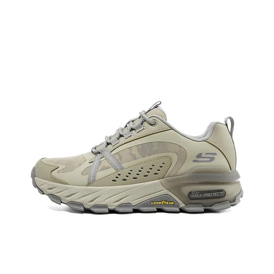 Skechers Casual Max Portect Wear Resistant Low Top Outdoor Shoes Men's Charcoal Gray