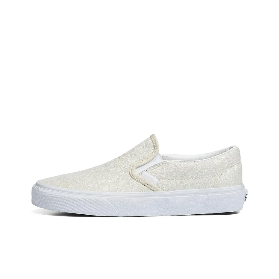 Vans Slip On Series Princess Paisley Низкие Скейтборд Кроссовки Unisex Beige