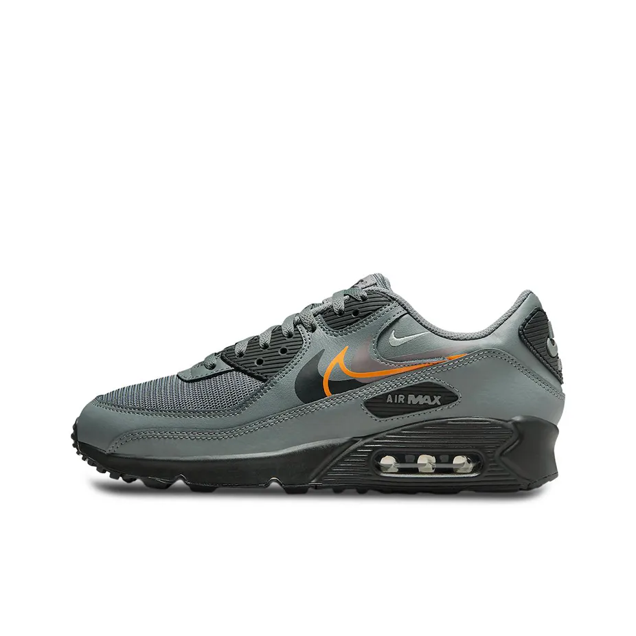 Nike Air Max 90 'MULTI Swoosh' Устойчивый к истиранию Дышащий Низкий Топ Casual Мужской Серый Черный