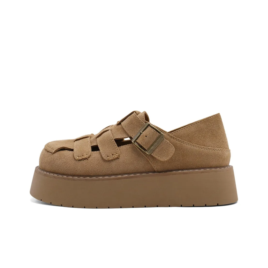 BELLE Roman Sandals 4CM Women's Brown, Apricot