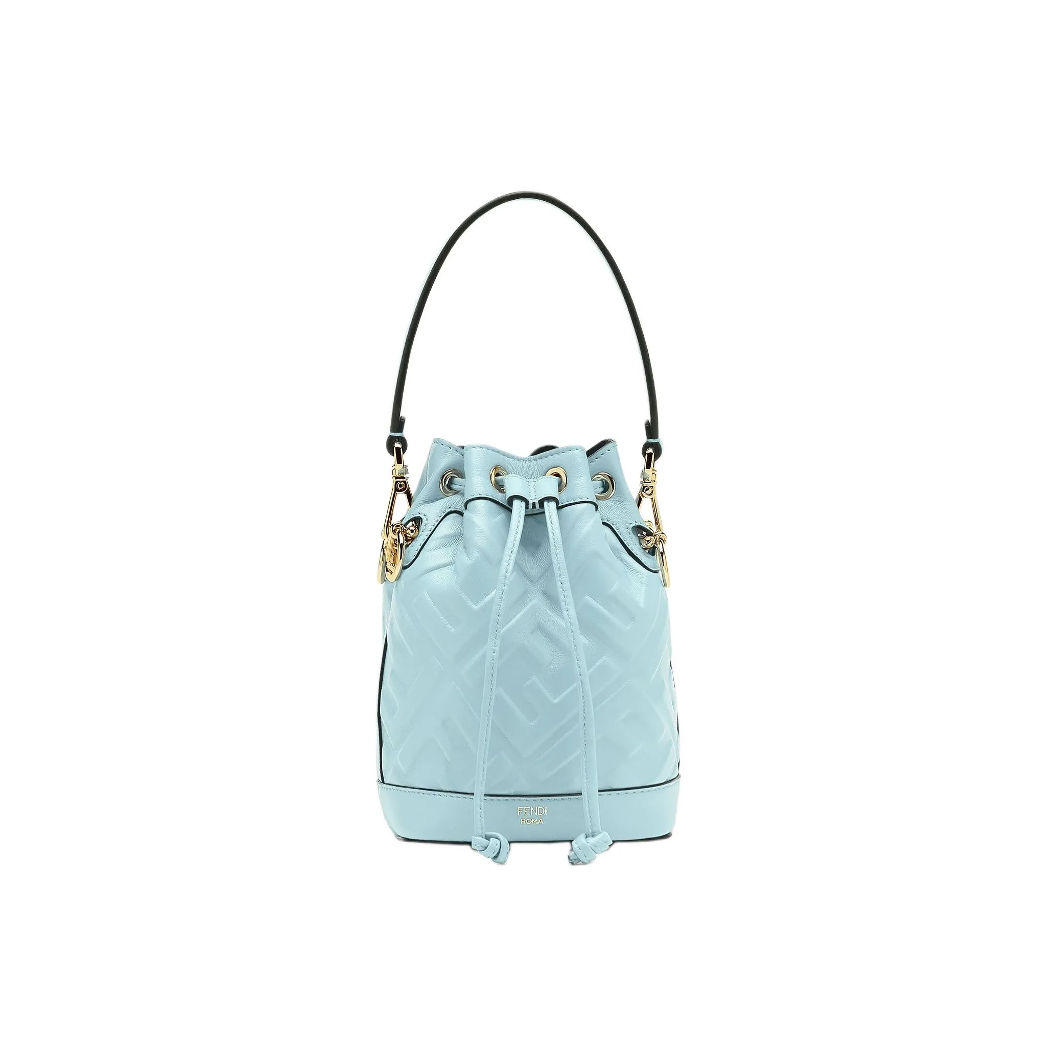 FENDI Mon Tresor Calfskin Bucket Bag, Handbag, Shoulder Bag, Crossbody Bag Mini Women's Light Blue