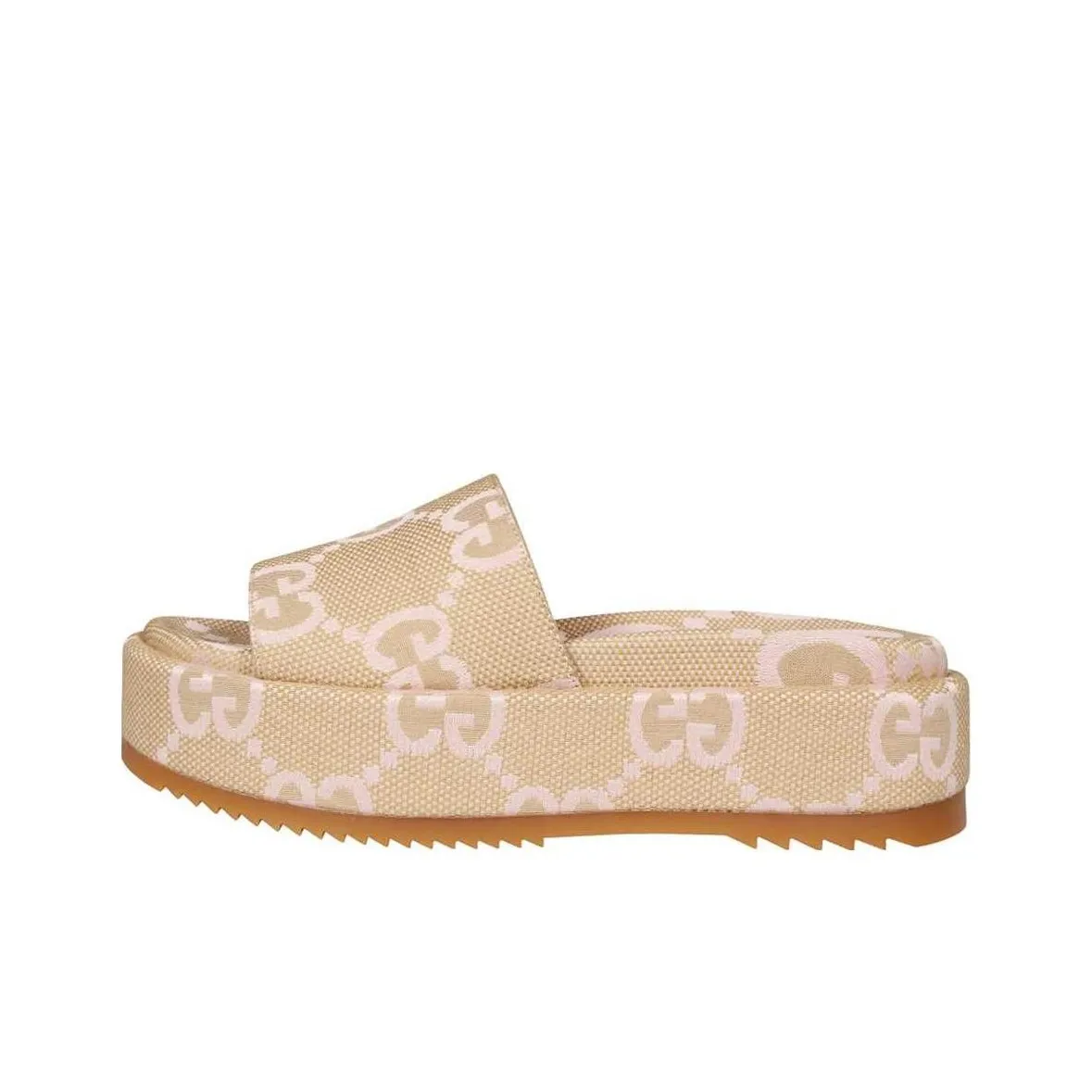 GUCCI Women's Platform Slide Sandal 'Jumbo Gg   Beige Light Pink' Women's