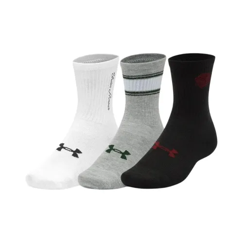 Under Armour 3 шт Белый+Серый+Черный Женские Носки MID до икры