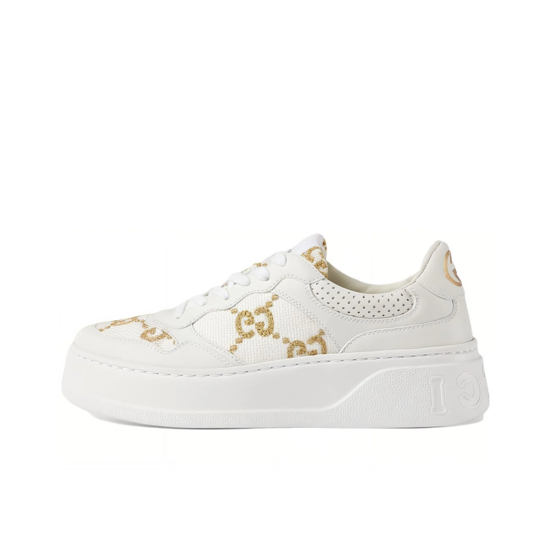 GUCCI Women's Gg Sneaker 'Interlocking G White Gold' Women's