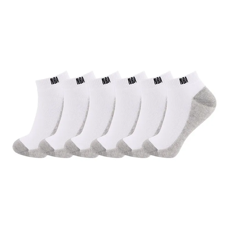 NBA Низкие носки Мужские 6 пар Белые и Серые