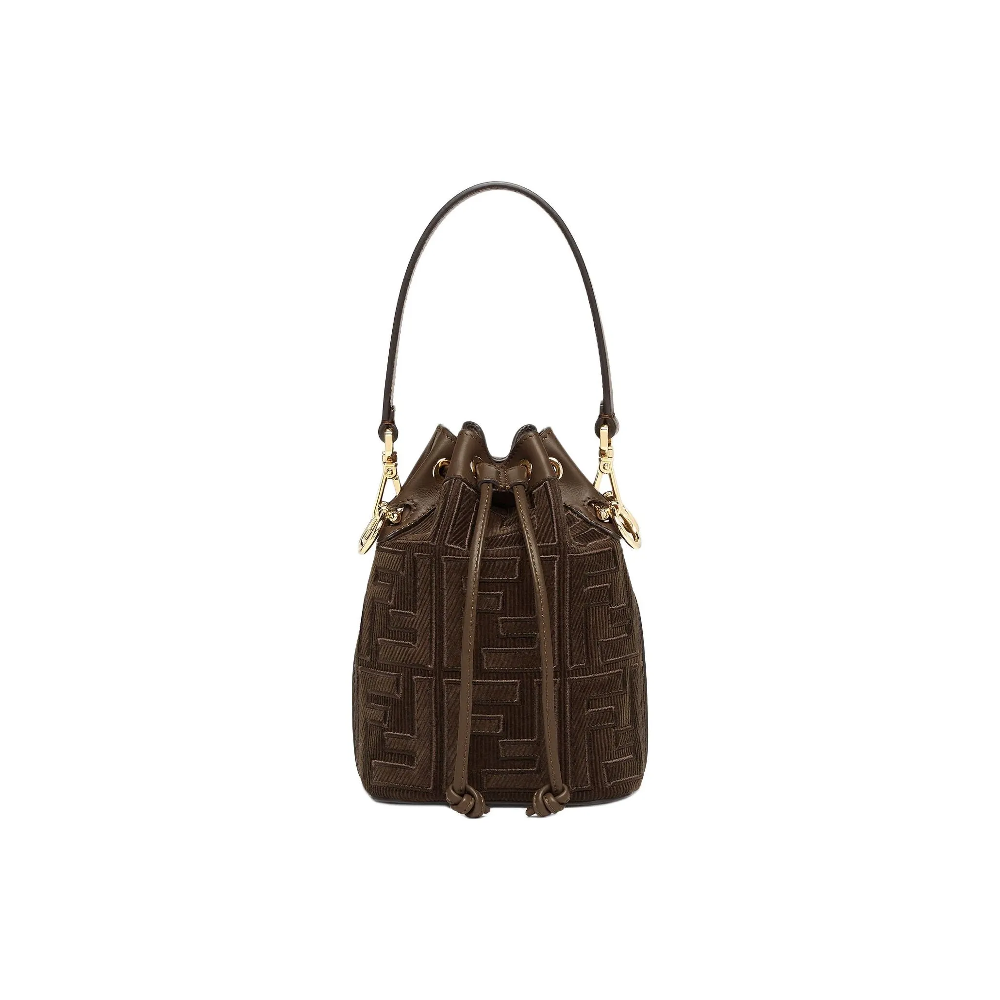 FENDI Mon Tresor Corduroy Bucket Bag, Handbag, Shoulder Bag, Crossbody Bag Mini Women's Green