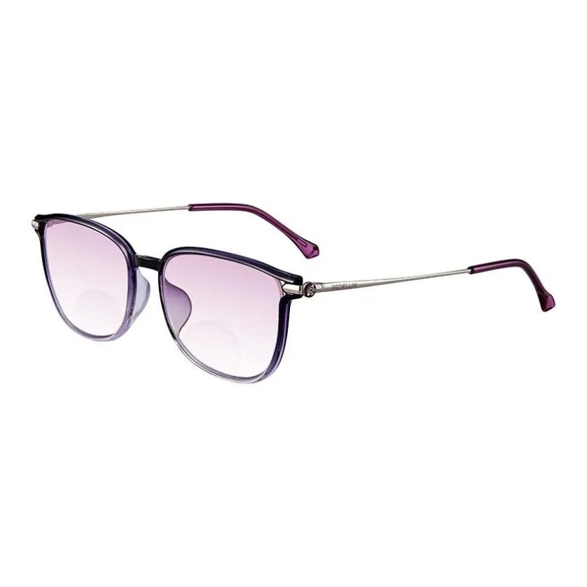 Red Sunset Сплав TR90 Неправильный Многоугольник Функциональные очки Женские Прогрессивный Фиолетовый