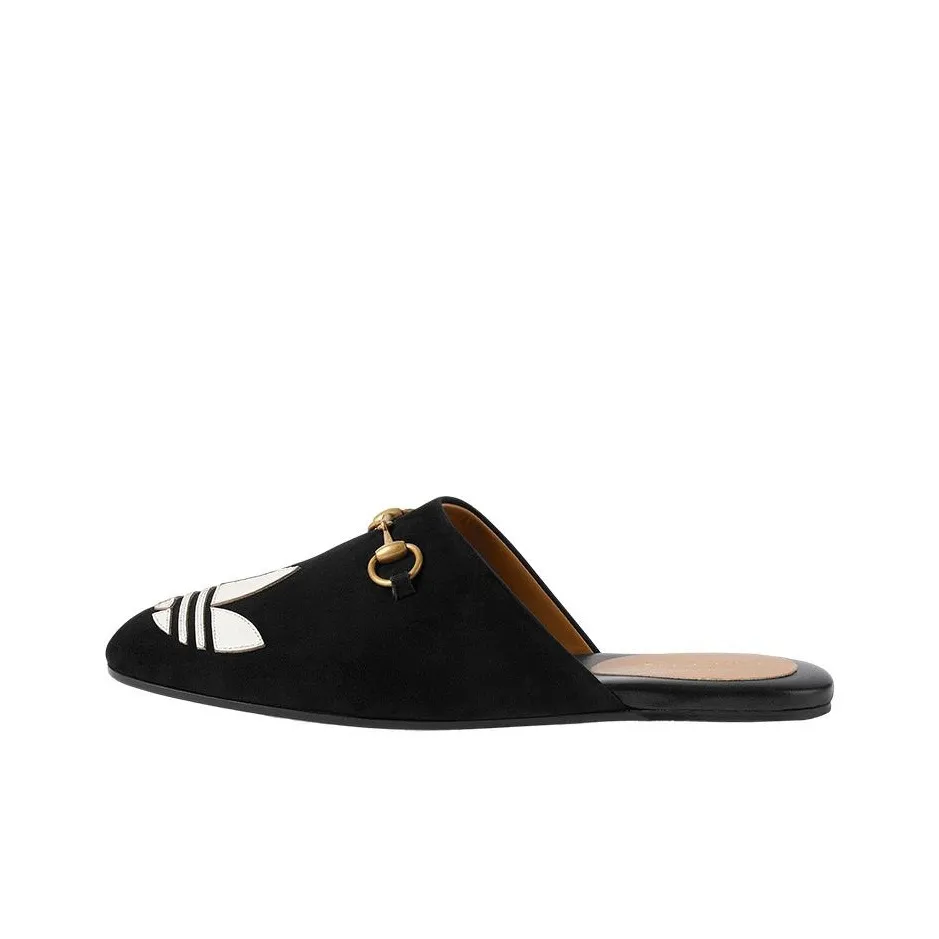 GUCCI X Adidas Originals Trefoil Slipper Black Women's