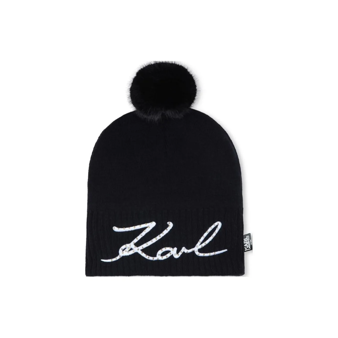 KARL LAGERFELD Cotton Beanies Kids' Black