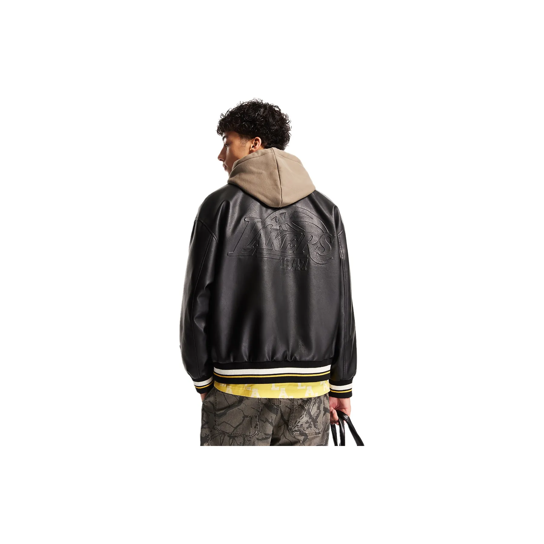 Nba X JACK&JONES JACK&JONESxnba Leather Jackets Unisex Pure Black E43