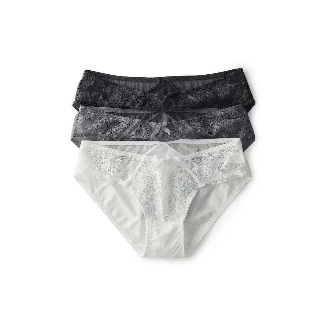 YOUNGYELL 5A Antibacterial 100% Cotton Seamless Gusset Low Rise Underpants Women's Combo Set
