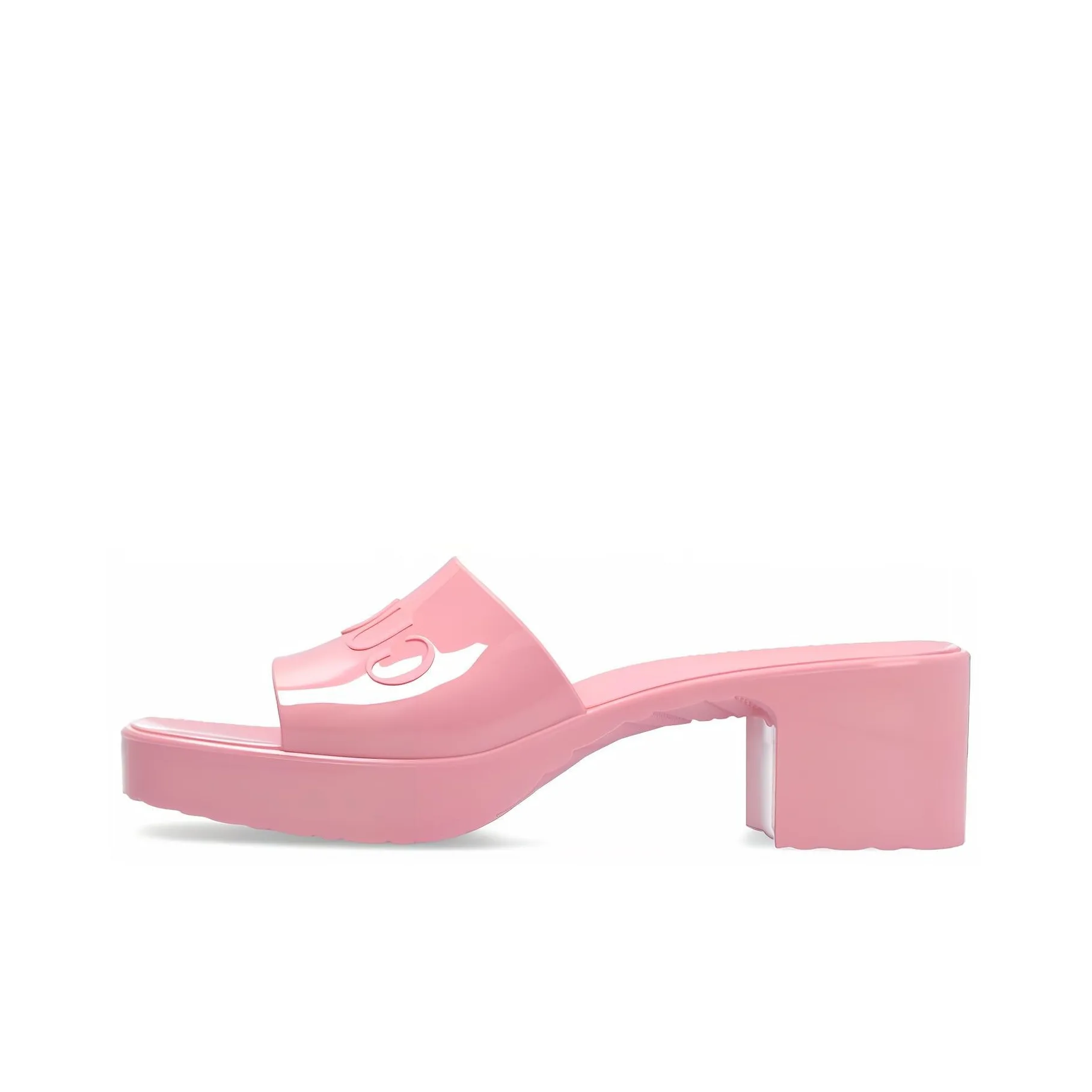 GUCCI 60mm Slide Sandal Pink Rubber Women's