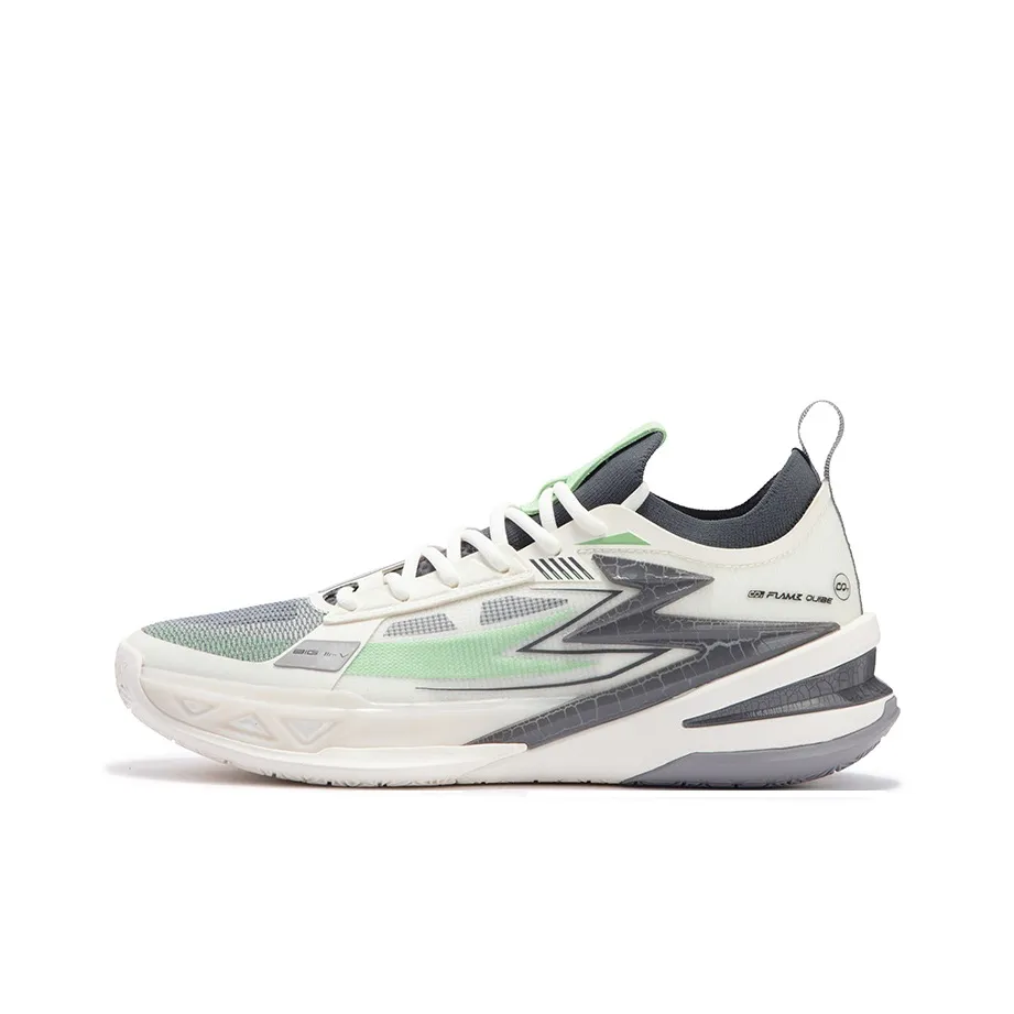 361° BIG3 5.0 Pro Basketball Shoes Men's Low Top Feather White/Smoke Gray