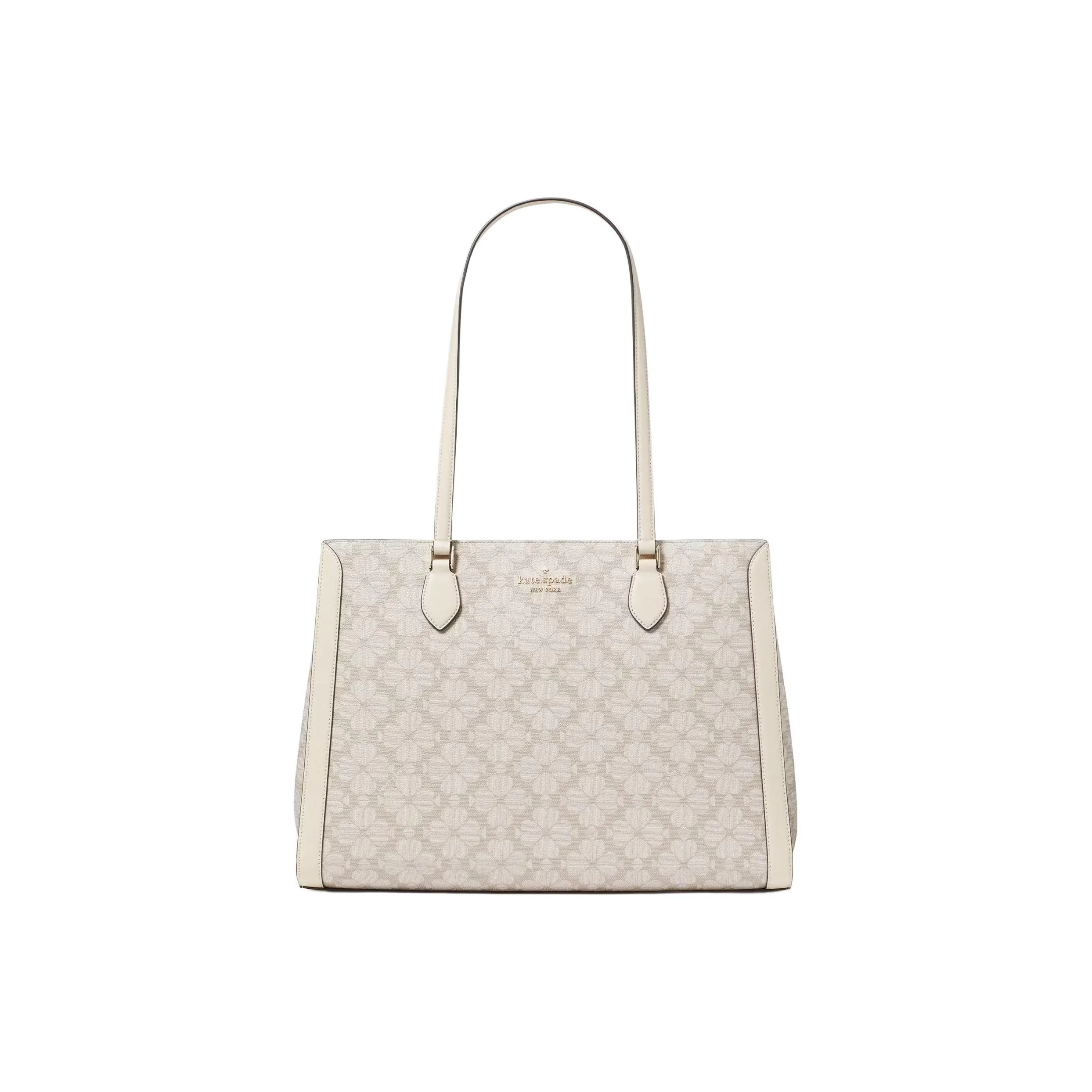 Kate Spade PVC Tote Bag, Shopping Bag, Handbag, Shoulder Bag Women's Dark Beige Multicolor