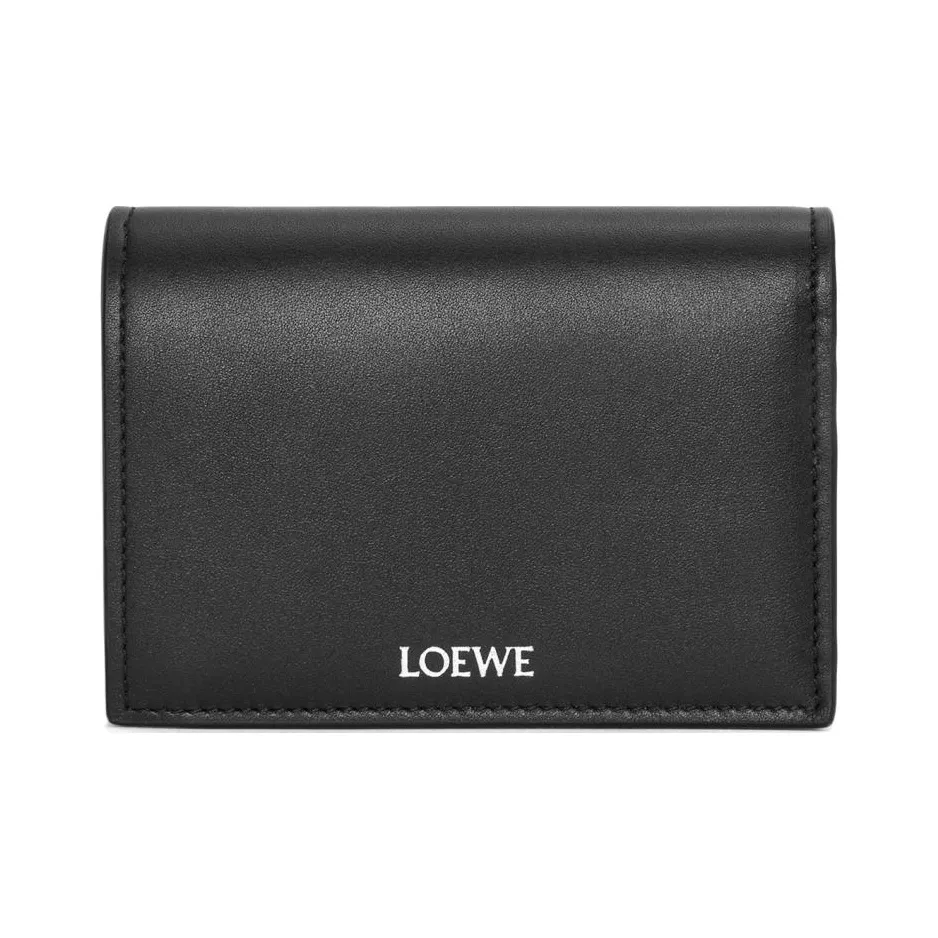 LOEWE Shiny Nappa Calfskin Wallet Men's Black & Dark Khaki