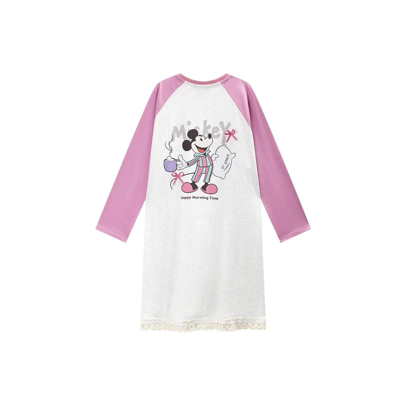 GUKOO x MIQIJIAZU,LIANMINGKUAN Mickey Series Nightgown Women's Light Heather Gray