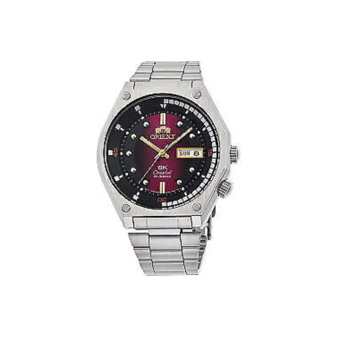 ORIENT Automatic Mechanical Movement Stainless Steel Strap Watch 41.7mm Men
s Watches Red Watch Dial