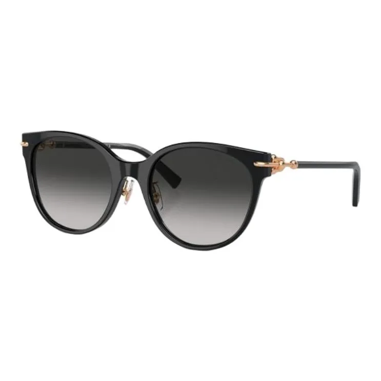 TIFFANY CO. Ацетатные солнцезащитные очки "Кошачий глаз" женские черные