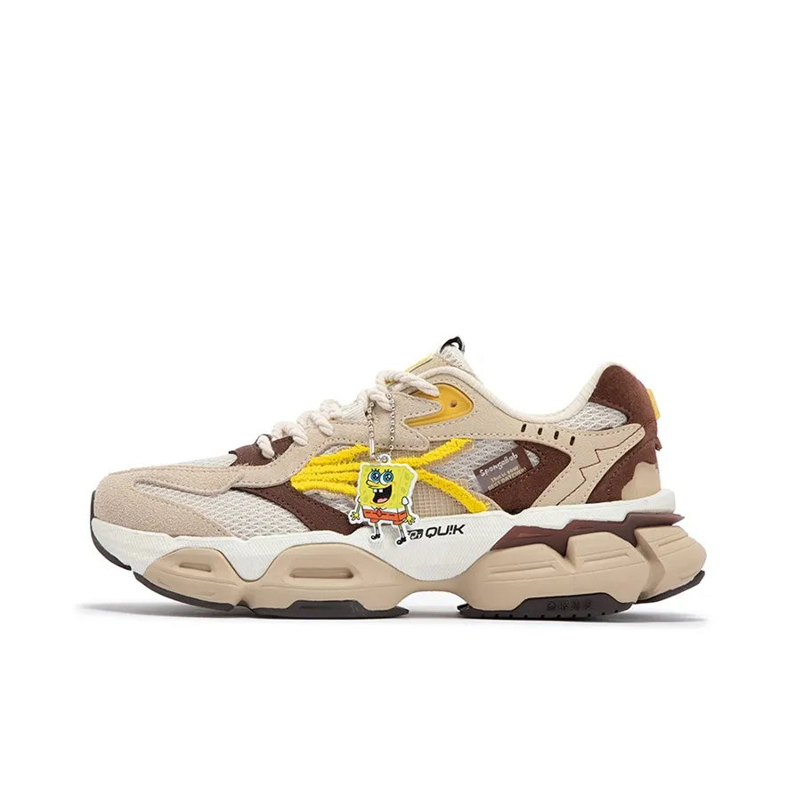 361° SpongeBob Anti-Slip Wear-Resistant Low-Top Casual Shoes Women's Apricot Tea Brown
