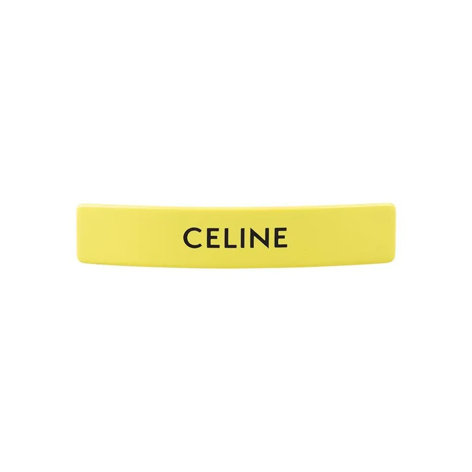CELINE Plastic Hair Clips Women's Yellow