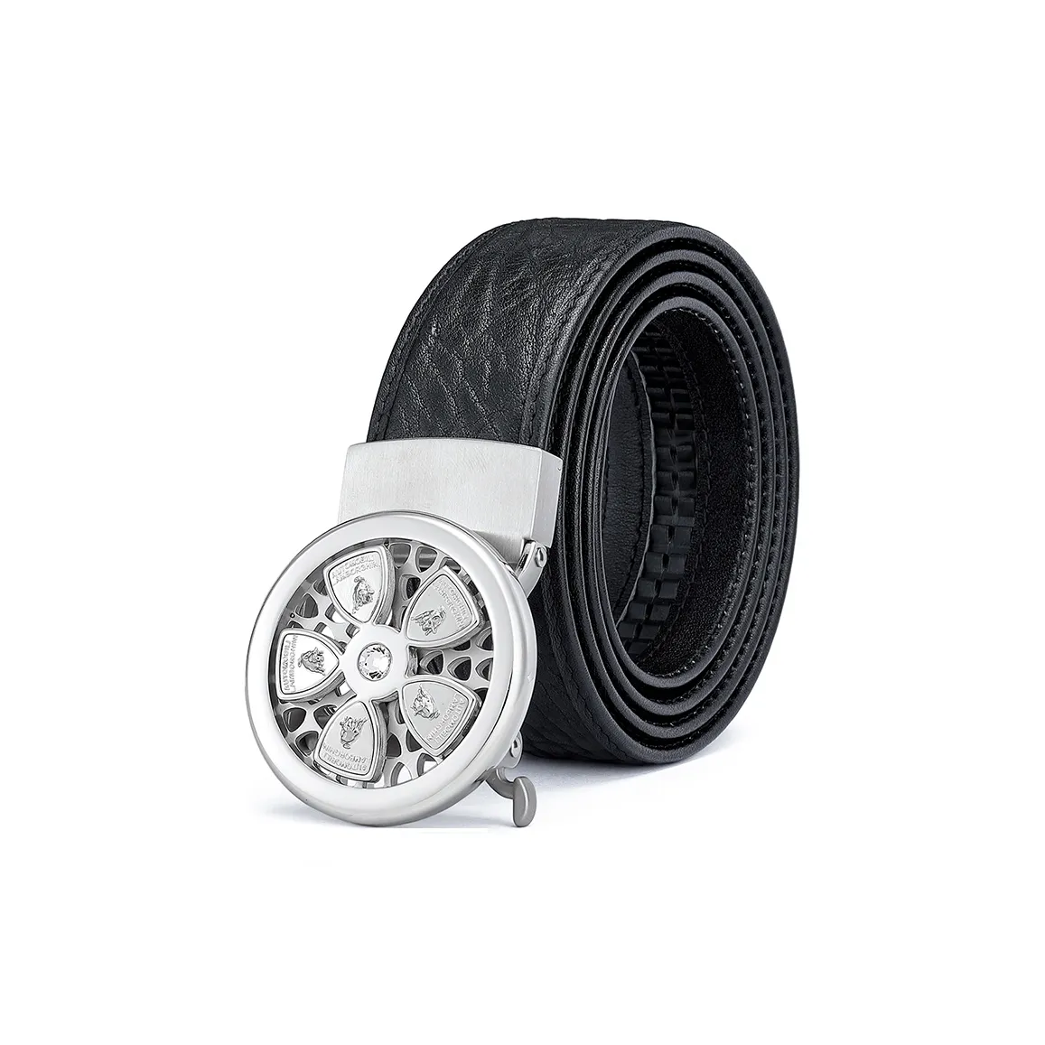 AUTOMOBILI LAMBORGHINI Лицевой ремень из коровьей кожи Элегантность Emotional Intelligence мужской ширина 3,45 см набор в подарочной коробке