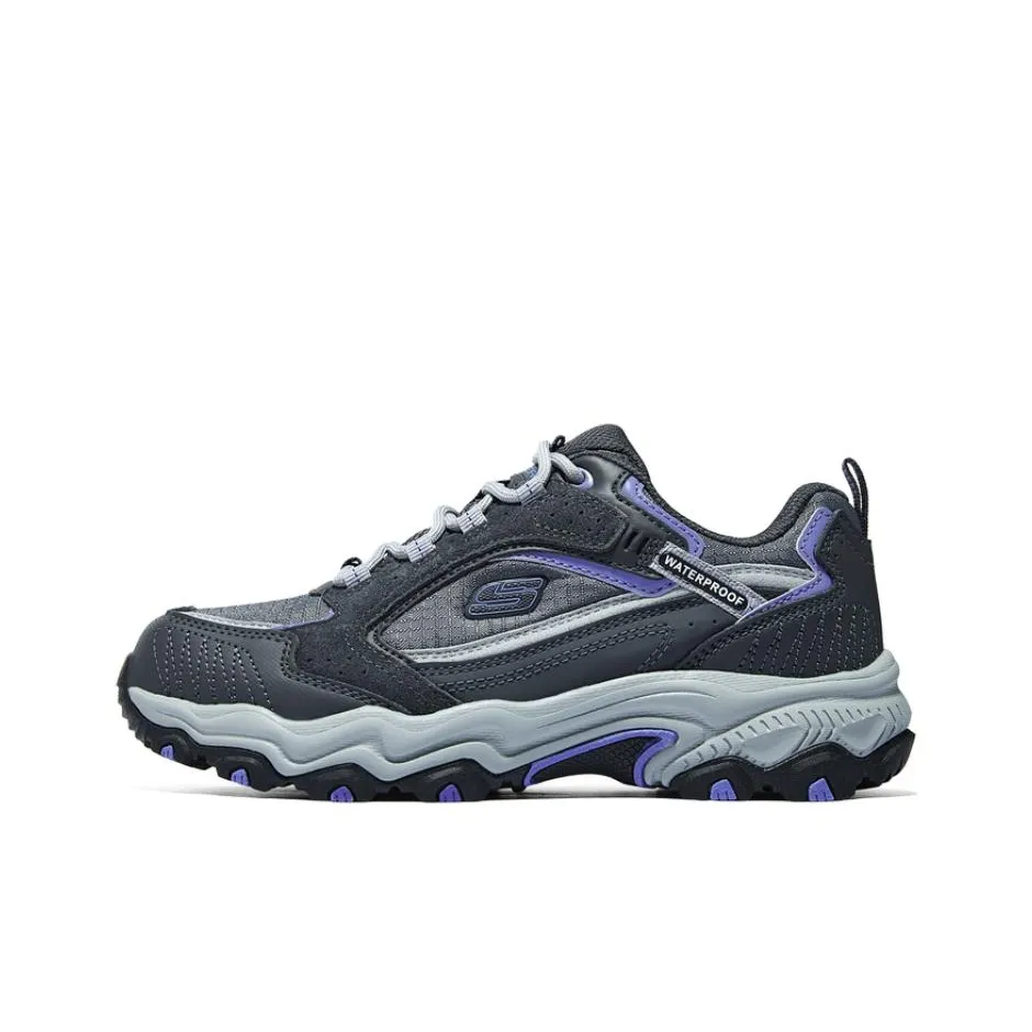 Skechers Outdoor Support Low Top Casual Women's Gray Purple Black Skechers Outdoor Support Низкий Топ Повседневный Женский Серый Фиолетовый Черный