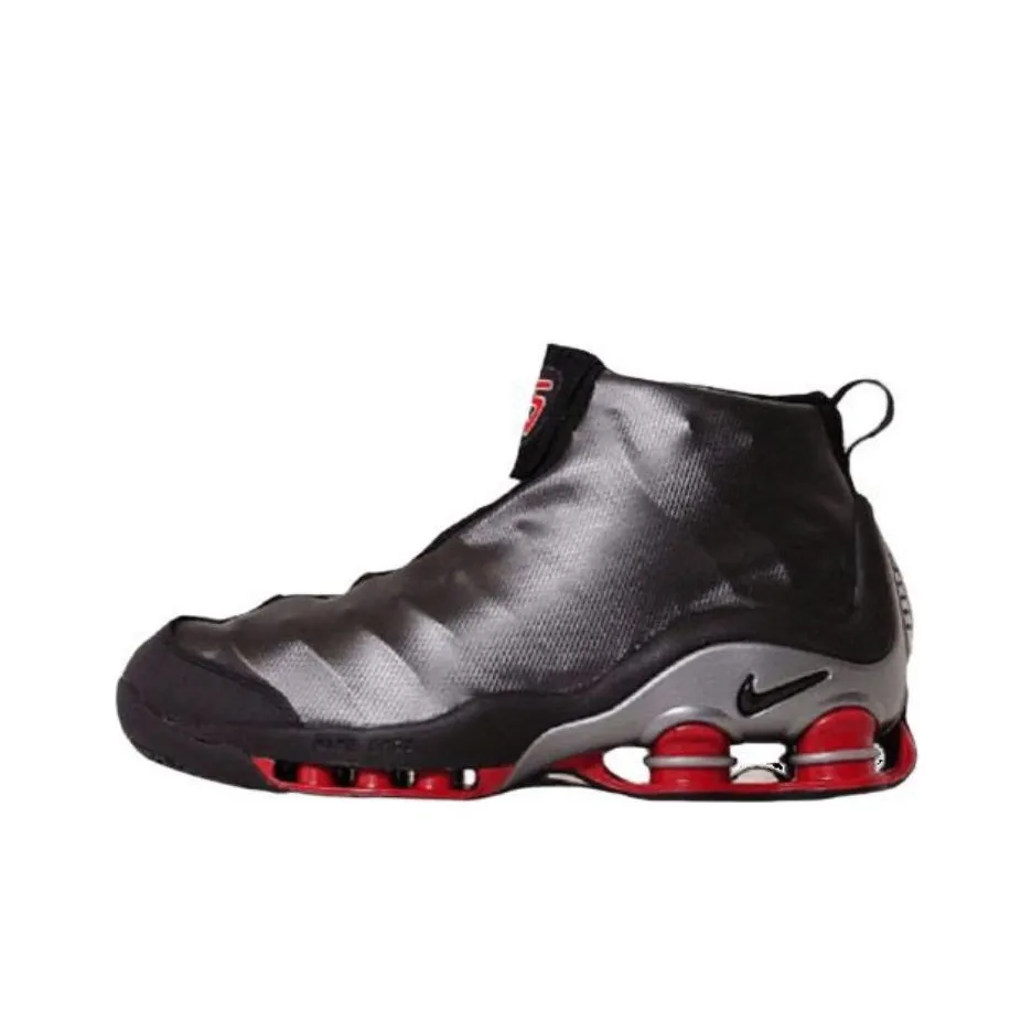 Nike Shock Absorbers Slip Resistant Mid Top Running Shoes Men's Black Red