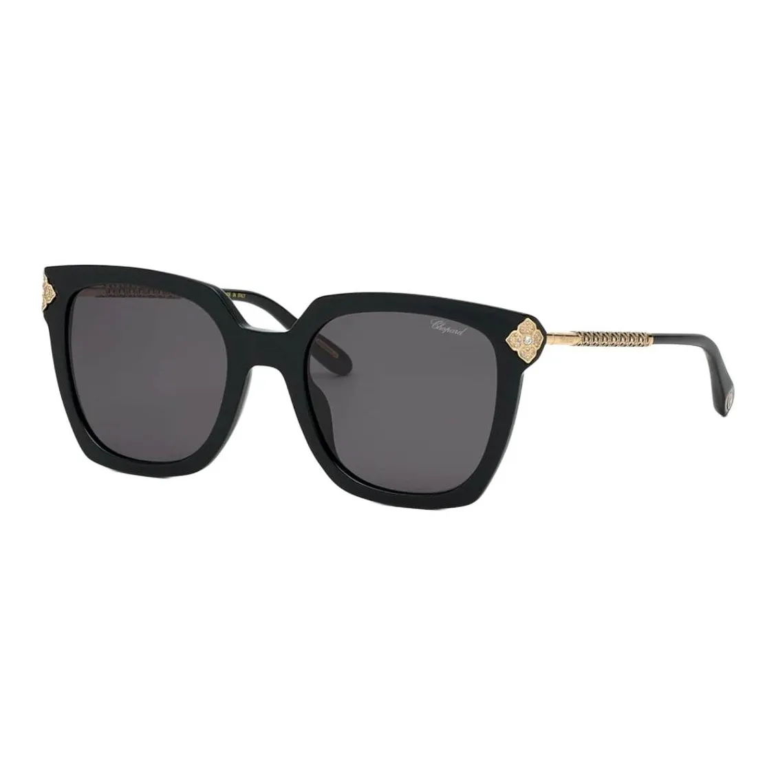 CHOPARD Acetate Square Sunglasses Unisex Black