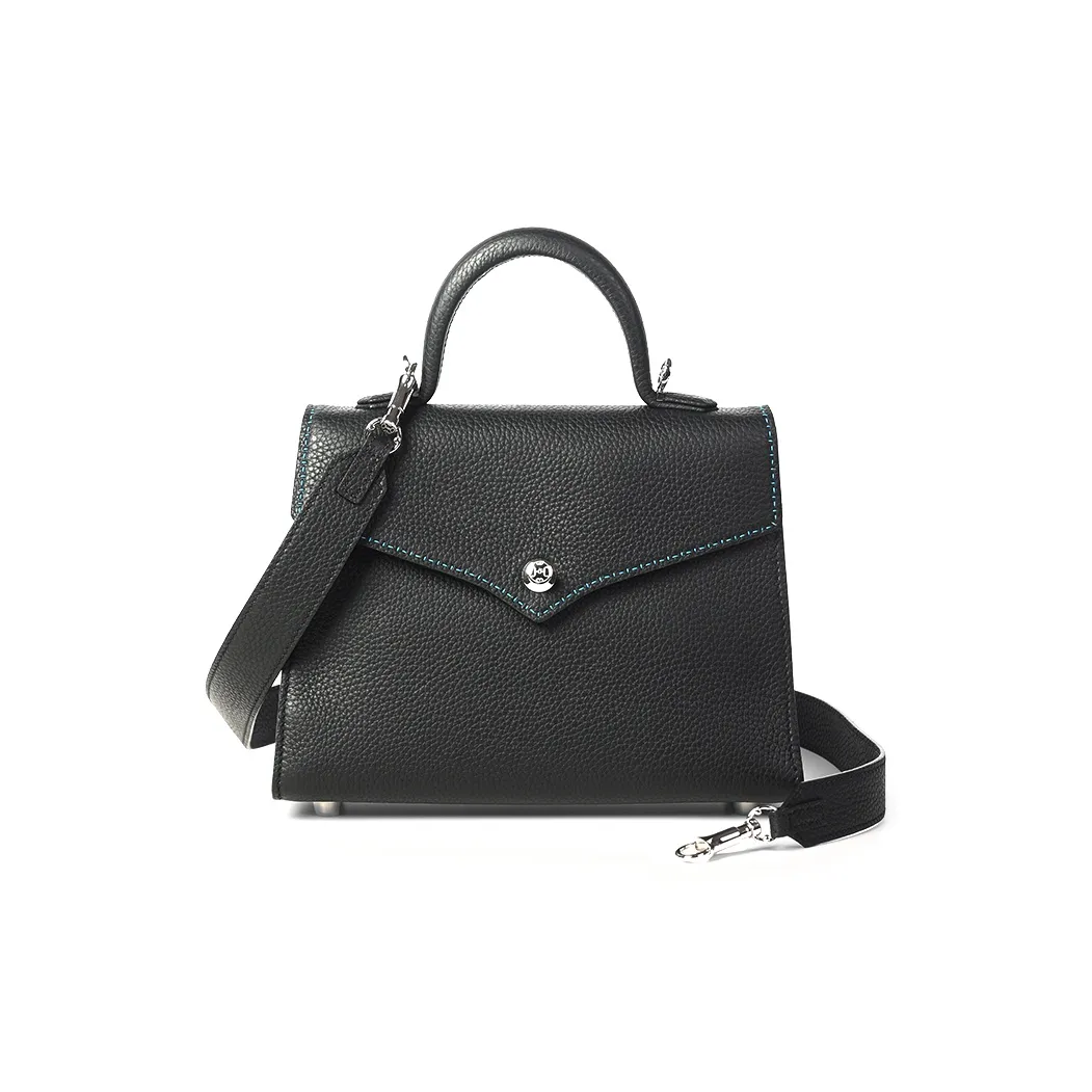 EHM Кожа Taurillon Clemence Сумка через плечо Женская Черная Слоновая Серый