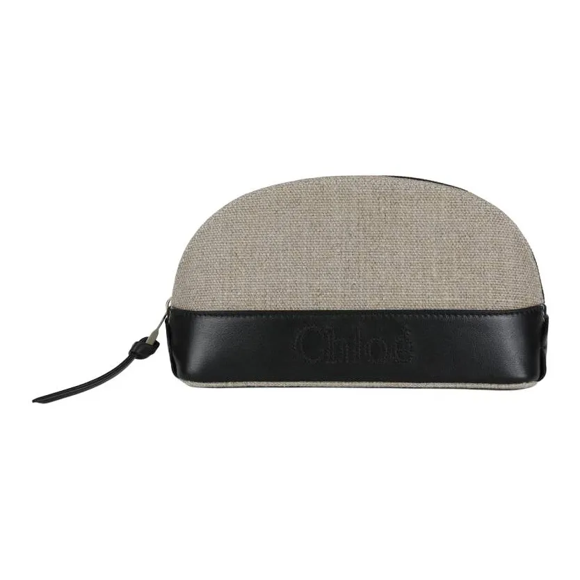 Chloe Calfskin Clutch Women's Beige & Black