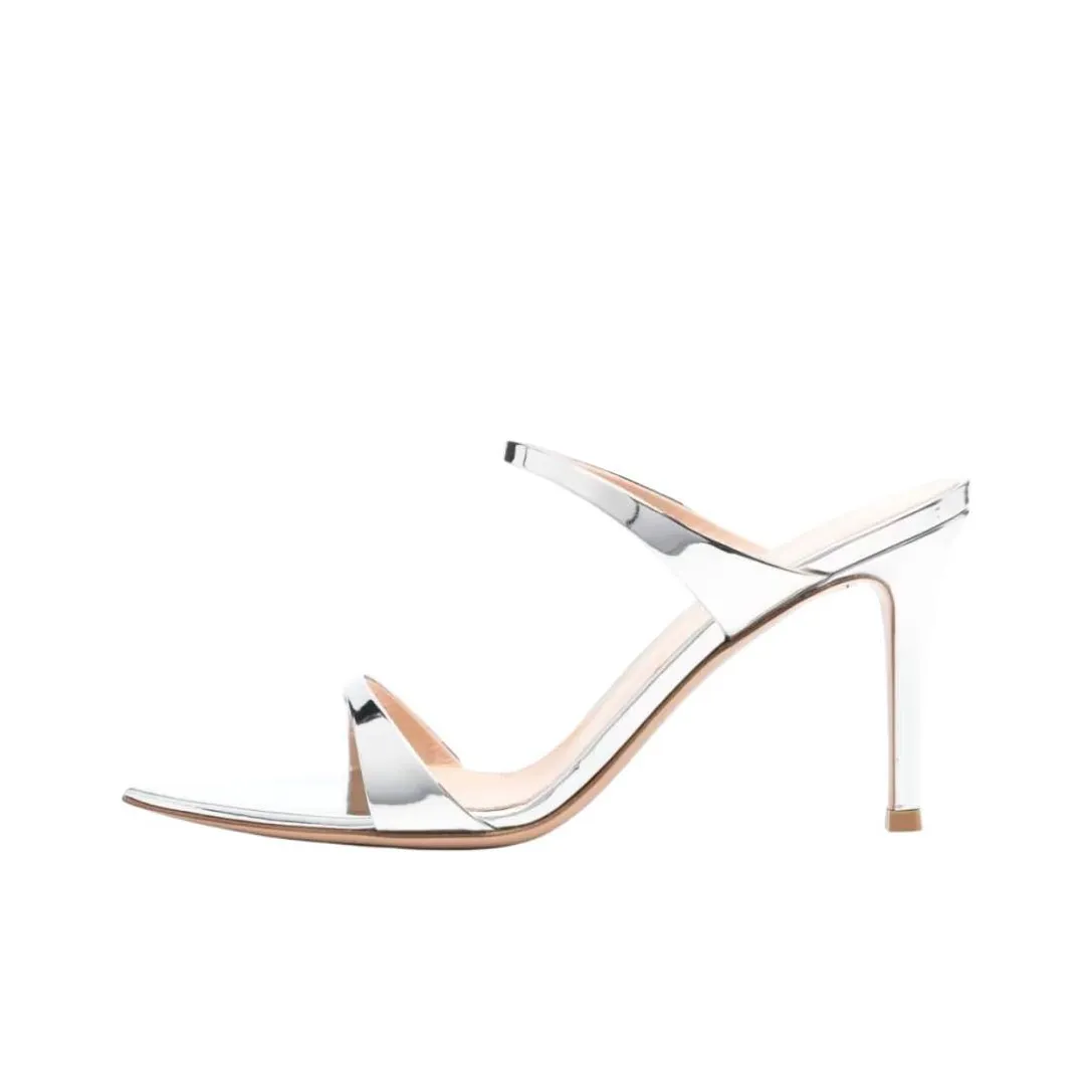 GIANVITO ROSSI Slide Slippers 8.5cm Women's Silver