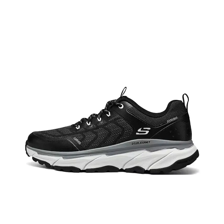 Skechers OUTDOOR MENS Low Top Casual Running Shoes Men's Black White